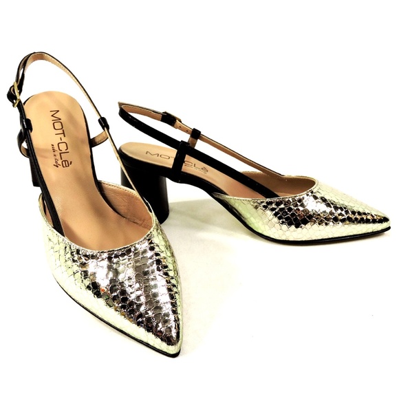 MOT-CLe' 🇮🇹 WOMEN'S GOLD LEATHER FASHION SANDALS - Picture 7 of 7